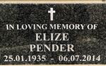 PENDER Elize 1935-2014