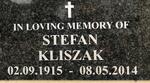 KLISZAK Stefan 1915-2014