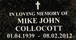 COLLOCOTT Mike John 1939-2012