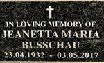 BUSSCHAU Jeanetta Maria 1932-2017