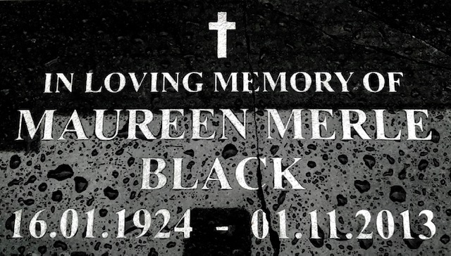 BLACK Maureen Merle 1924-2013