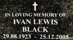 BLACK Ivan Lewis 1923-2005
