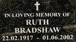 BRADSHAW Ruth 1917-2002