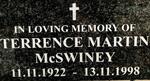 McSWINEY Terrence Martin 1922-1998