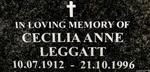 LEGGATT Cecilia Anne 1912-1996