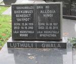 GWALA Allosia Ningi 1937-2010 :: LUTHULI Bhekumuzi Benedict 1959-2002