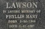 LAWSON Phyllis Mary 1908-1997