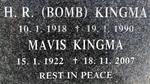 KINGMA H.R. 1918-1990 & Mavis 1922-2007