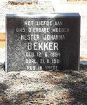 BEKKER Hester Johanna 1894-1981