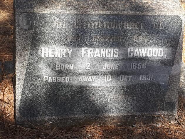 CAWOOD Henry Francis 1856-1931