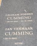 CUMMING Graham Forbes 1942-2003 :: CUMMING Ian Vermaak 1946-