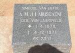 LABUSCAGNE A.M.J. nee VAN JAARSVELD 1878-1971