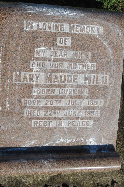 WILD Mary Maude nee CURRIN 1897-1958