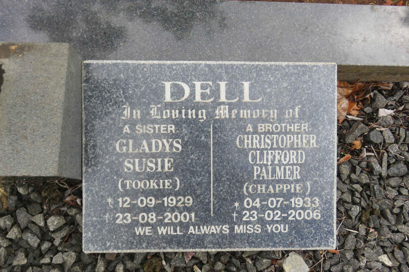 DELL Gladys Susie 1929-2001 :: DELL Christopher Clifford Palmer 1933-2006