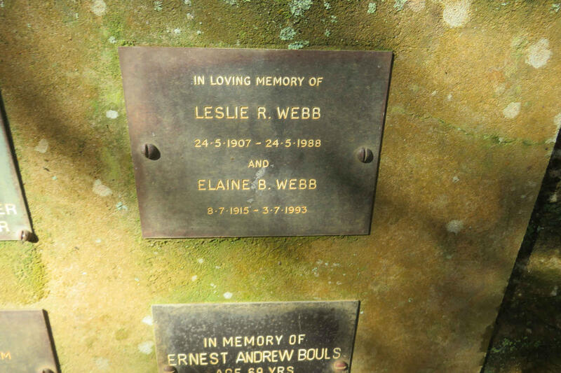 WEBB Leslie R. 1907-1988 & Elaine B. 1915-1993