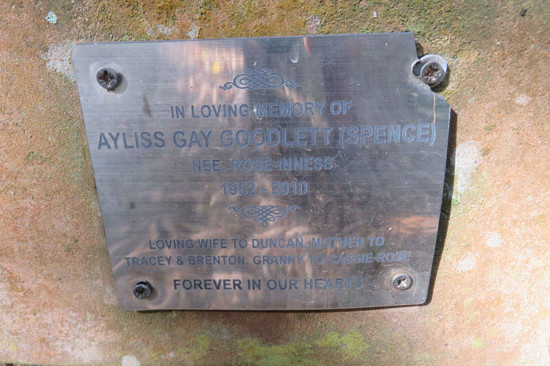 GOODLETT Ayliss Gay formerly SPENCE nee ROSE-INNES 1952-2010
