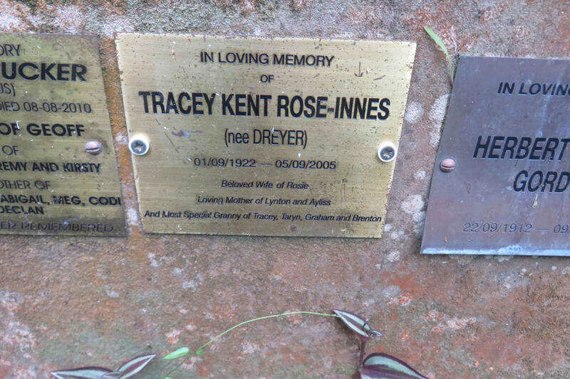 INNES Tracey Kent, ROSE nee DREYER 1922-2005