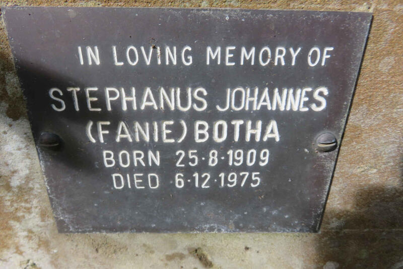 BOTHA Stephanus Johannes 1909-1975