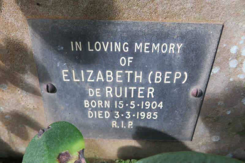 RUITER Elizabeth, de 1904-1985