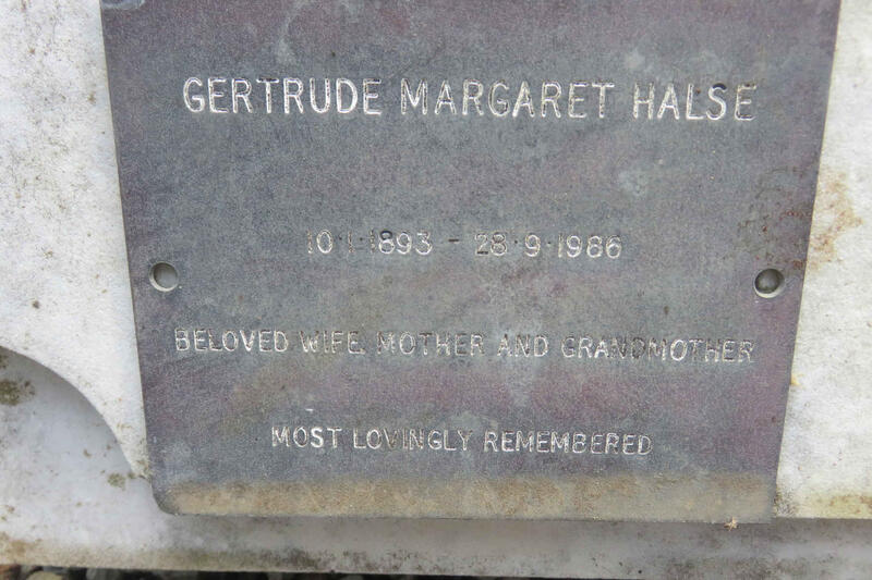 HALSE Gertrude Margaret 1893-1986