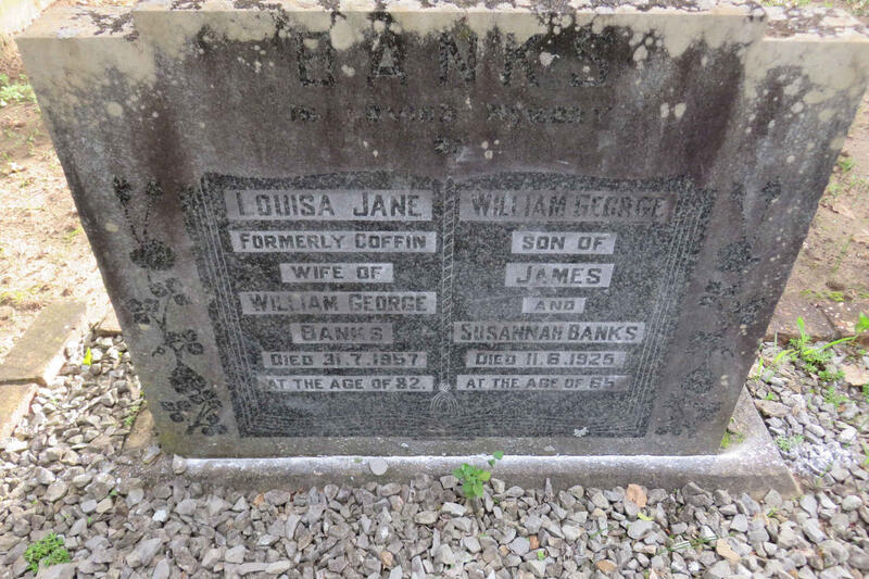 BANKS William George -1925 & Louisa Jane formerly COFFIN -1957
