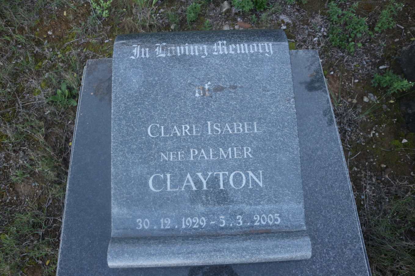 CLAYTON Clare Isabel nee PALMER 1929-2005