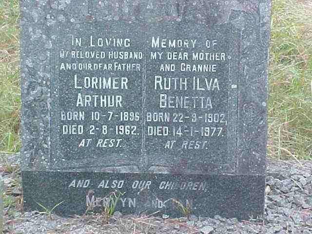 PITTAWAY Lorimer Arthur 1896-1962 & Ruth Ilva Benetta 1902-1977