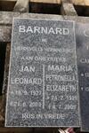 BARNARD Jan Leonard 1927-2009 & Maria Petronella Elizabeth 1929-2009