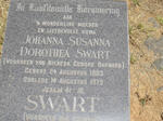 SWART Johanna Susanna Dorothea voorheen VAN NIEKERK nee BARNARD 1903-1979