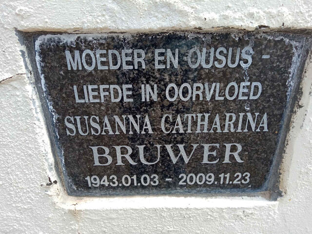 BRUWER Susanna Catharina 1943-2009