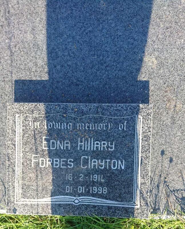 CLAYTON Edna Hilary Forbes 1914-1998