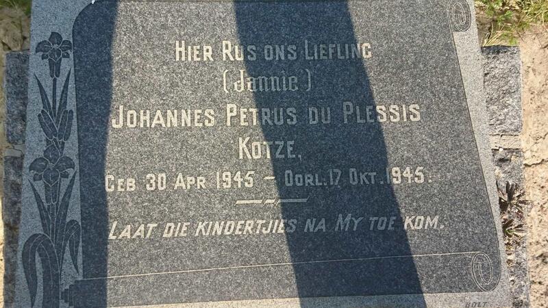 KOTZE Johannes Petrus du Plessis 1945-1945