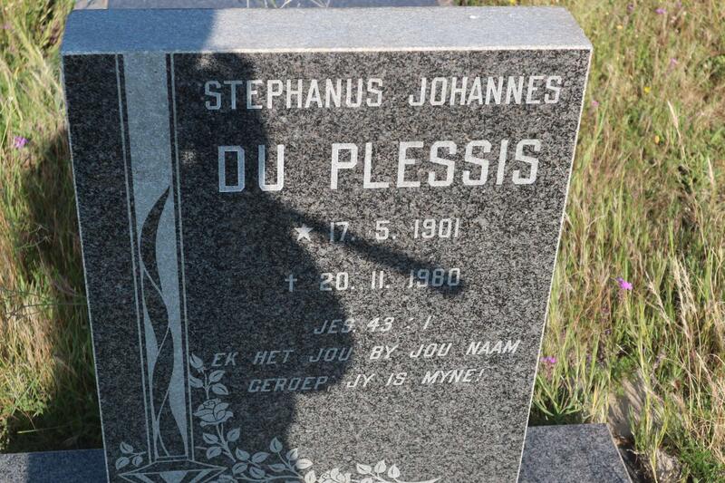 PLESSIS Stephanus Johannes, du 1901-1980