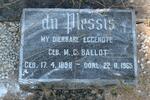 PLESSIS M.C., du nee BALLOT 1898-1965