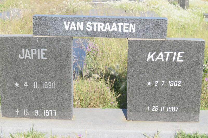 STRAATEN Japie, van 1890-1977 & Katie 1902-1987