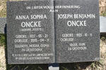 ONCKE Joseph Benjamin 1925- & Anna Sophia JOOSTE 1927-2005