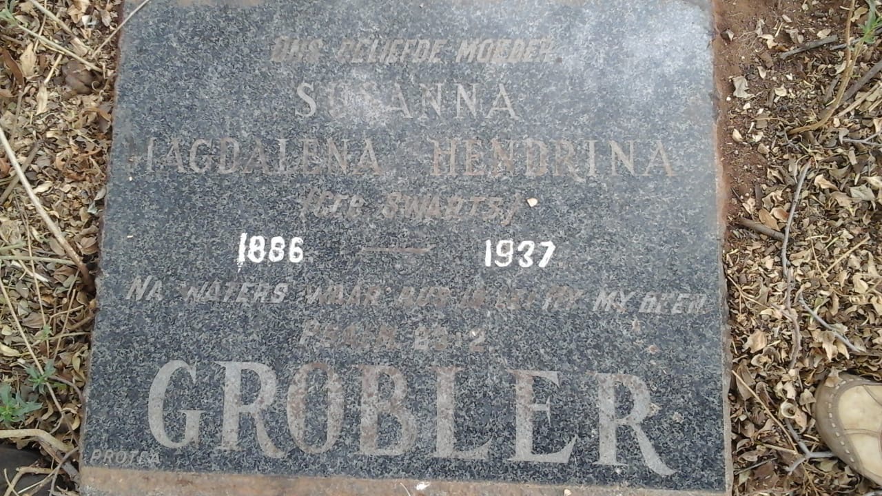 GROBLER Susanna Magdalena Hendrina nee SWARTS 1886-1937