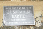 BARTIE Susarah M. nee VAN RENSBURG 1890-1920