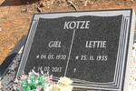 KOTZE Giel 1930-2013 & Lettie 1935-