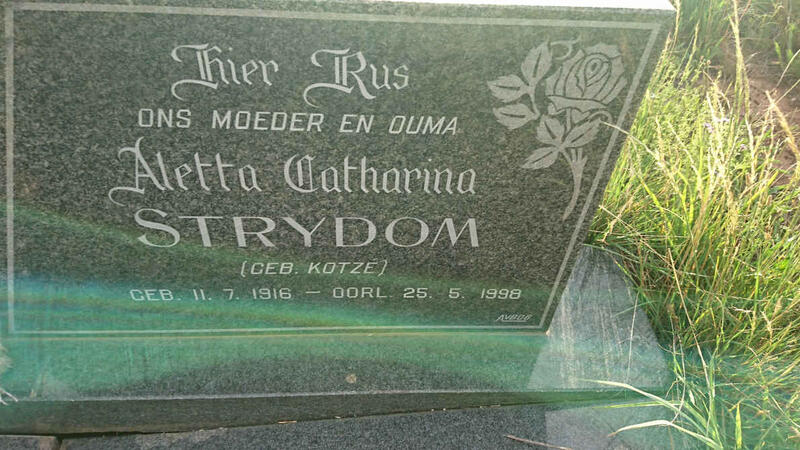 STRYDOM Aletta Catharina nee KOTZE 1916-1998