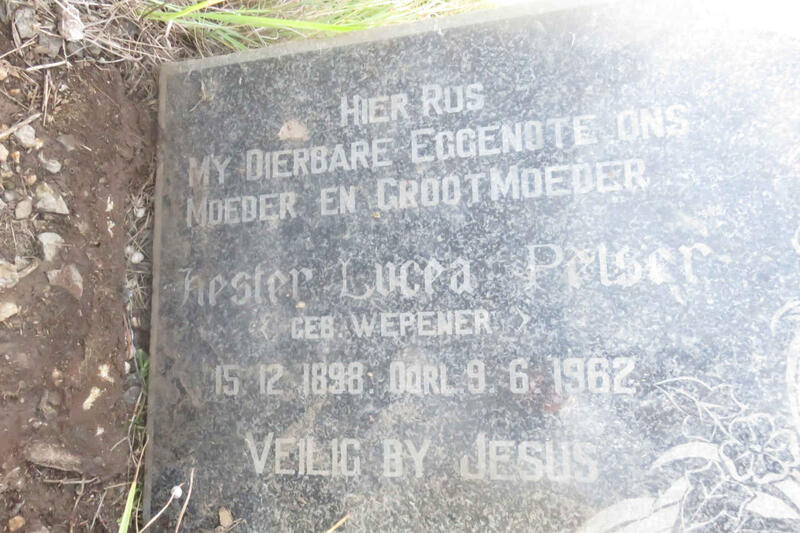 PELSER Hester Lucea nee WEPENER 1898-1962