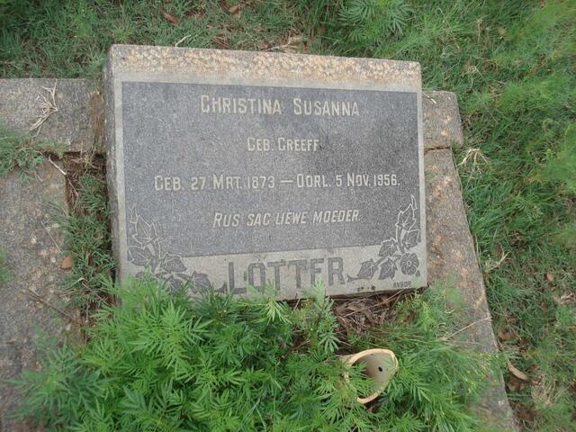 LOTTER Christina Susanna nee GREEFF 1873-1956