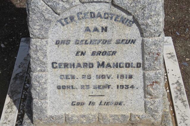 MANGOLD Gerhard 1918-1934