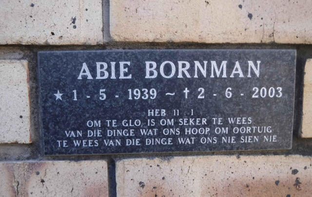 BORNMAN Abie 1939-2003