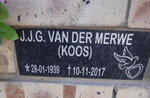 MERWE J.J.G., van der 1939-2017