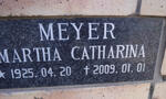 MEYER Martha Catharina 1925 - 2009