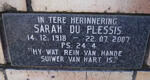 PLESSIS Sarah, du 1918-2007