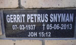 SNYMAN Gerrit Petrus 1937-2013