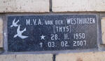 WESTHUIZEN M.V.A., van der 1950-2007