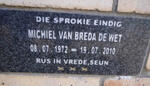 WET Michiel van Breda, de 1972-2010